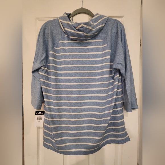 Chaps NWT hooded cowl neck top - Picture 2 of 7